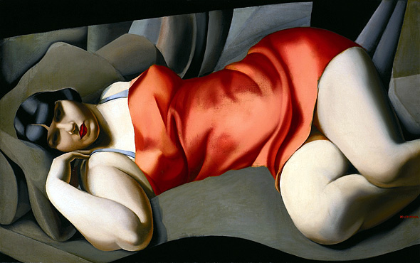 Woman in Red painting - Tamara de Lempicka Woman in Red art painting